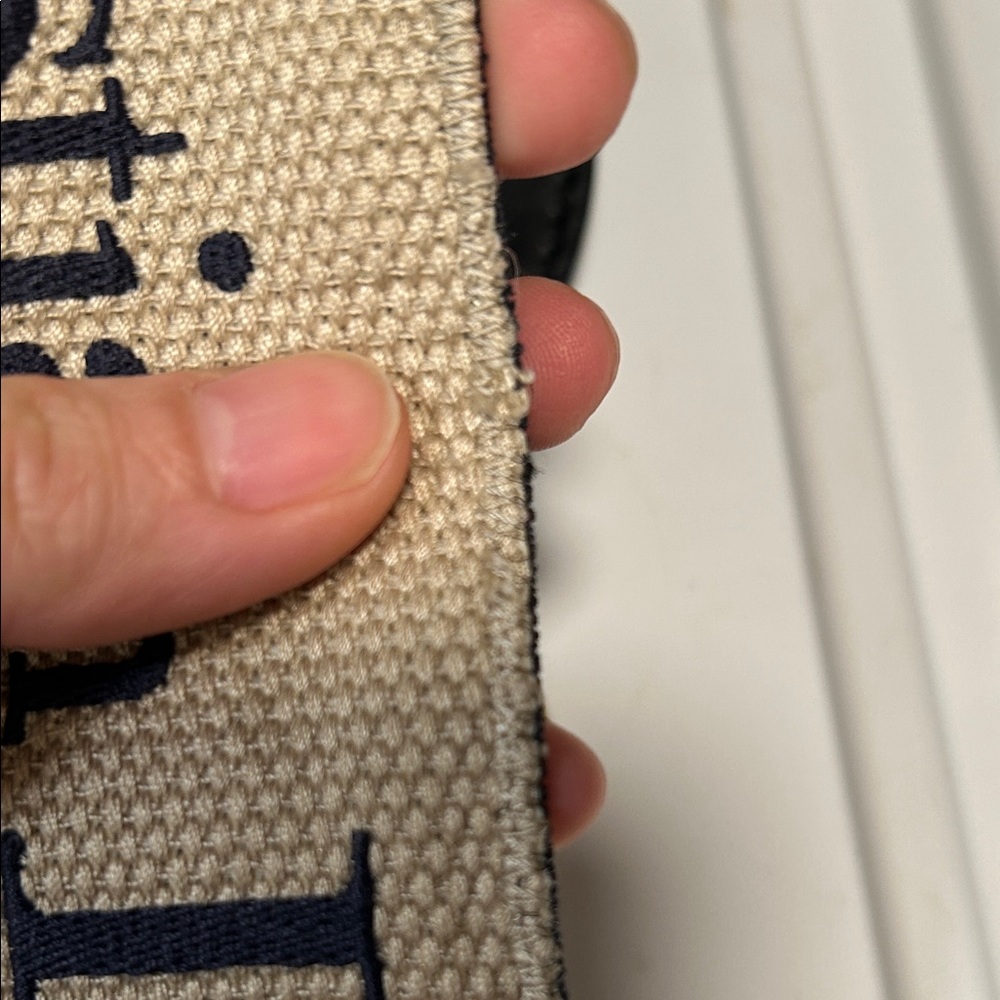 Dior Navy and Beige CHRISTIAN DIOR Woven Canvas Strap - Picture 9 of 12